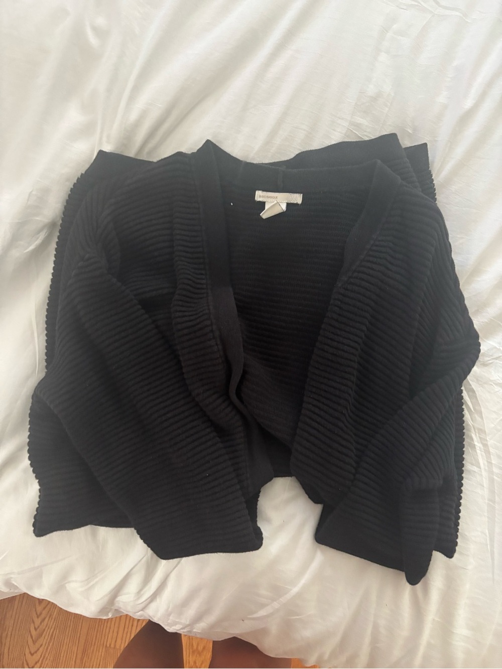 H&M black longline ribbed cardigan